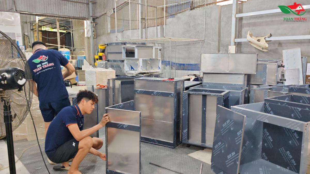 tủ bếp inox hệ module