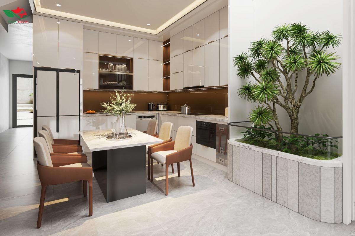 tủ bếp inox cánh kính