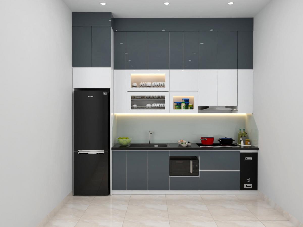 tủ bếp nhựa picomat cánh acrylic