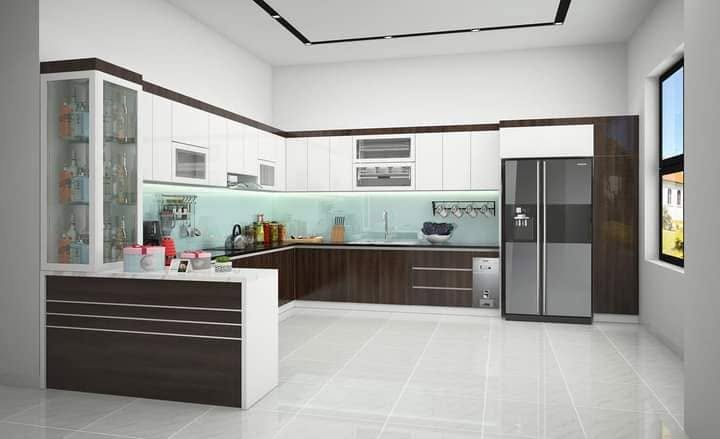 tủ bếp nhựa picomat cánh acrylic