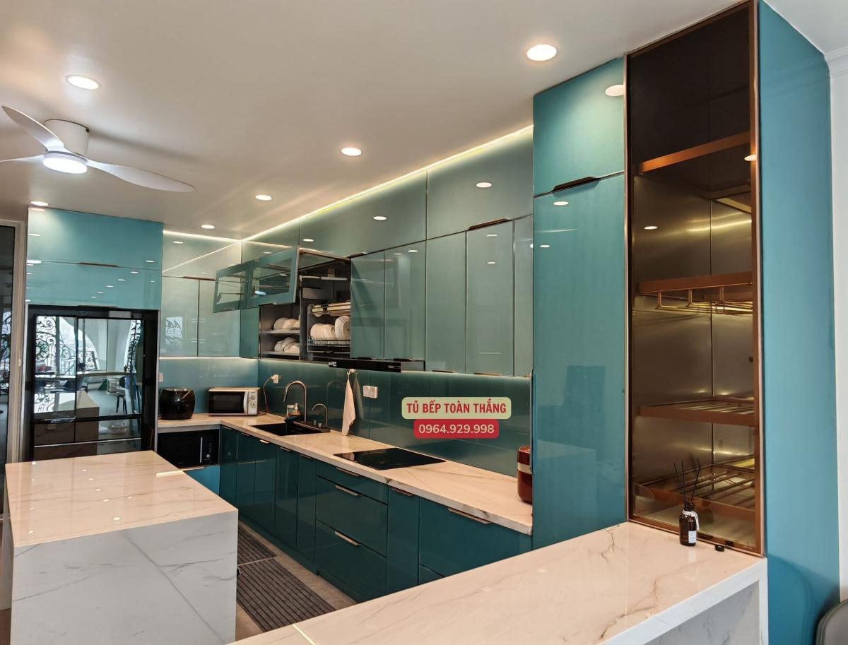 cấu tạo tủ bếp inox cánh kính