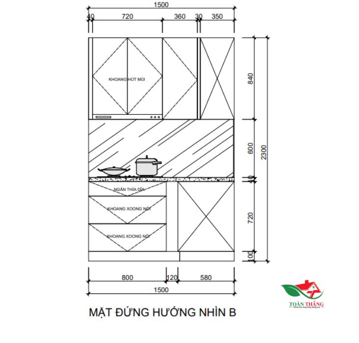 tủ bếp inox cánh kính