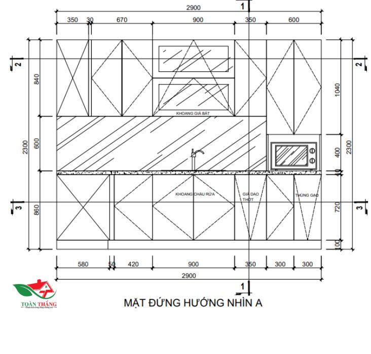 tủ bếp inox cánh kính