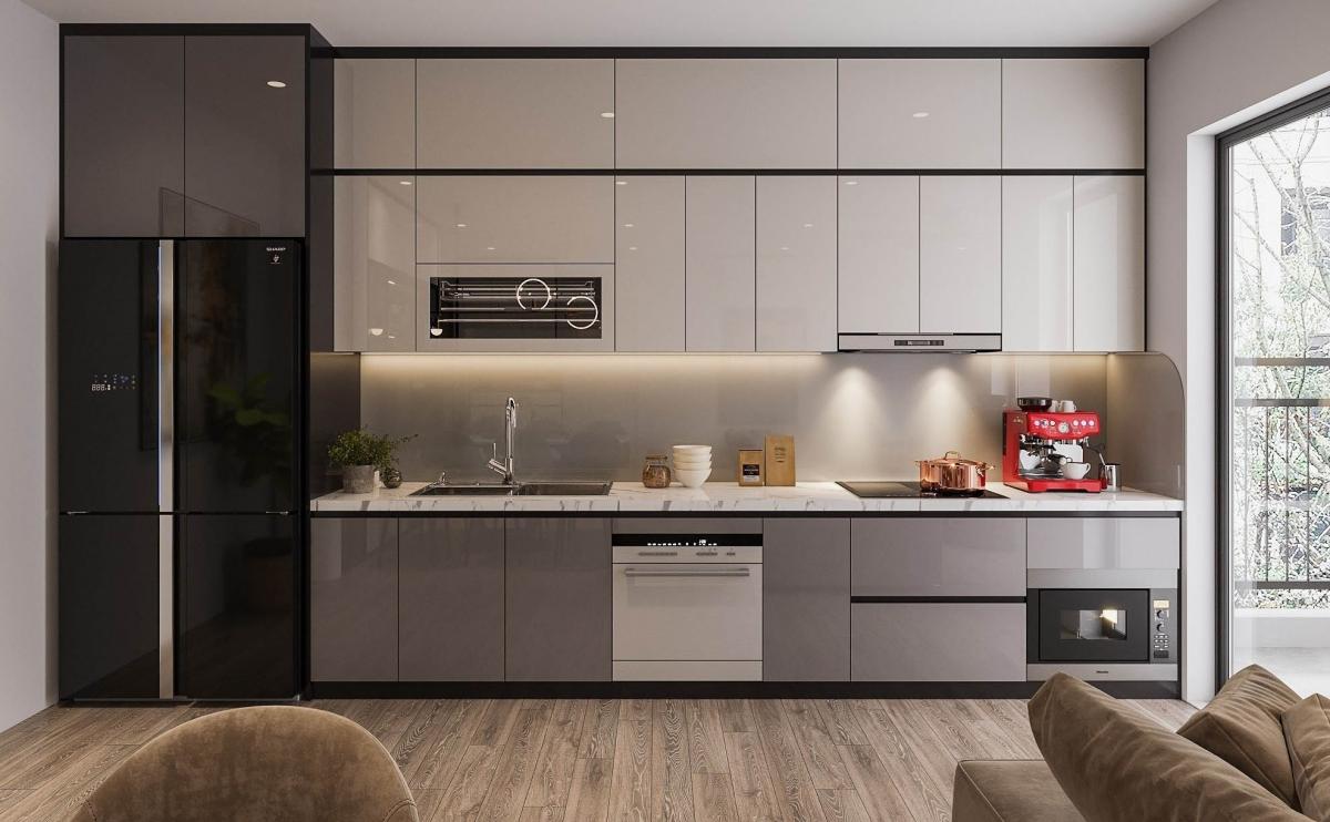 tủ bếp gỗ công nghiệp 