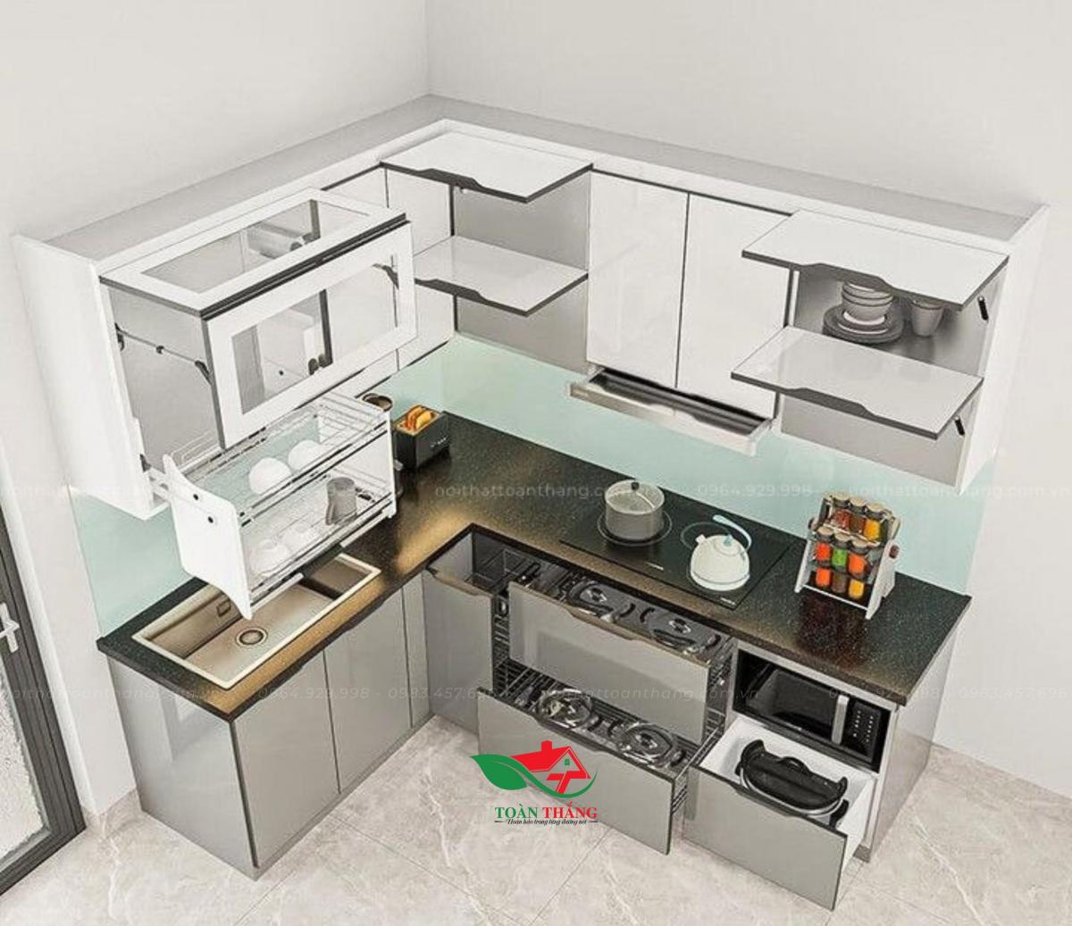 tủ bếp inox cánh kính tủ bếp inox cánh kính