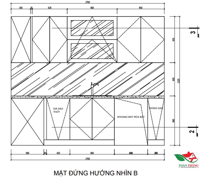 tủ bếp inox cánh kính