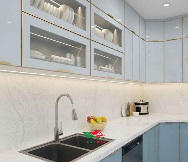 tủ bếp inox cánh kính tủ bếp inox cánh kính