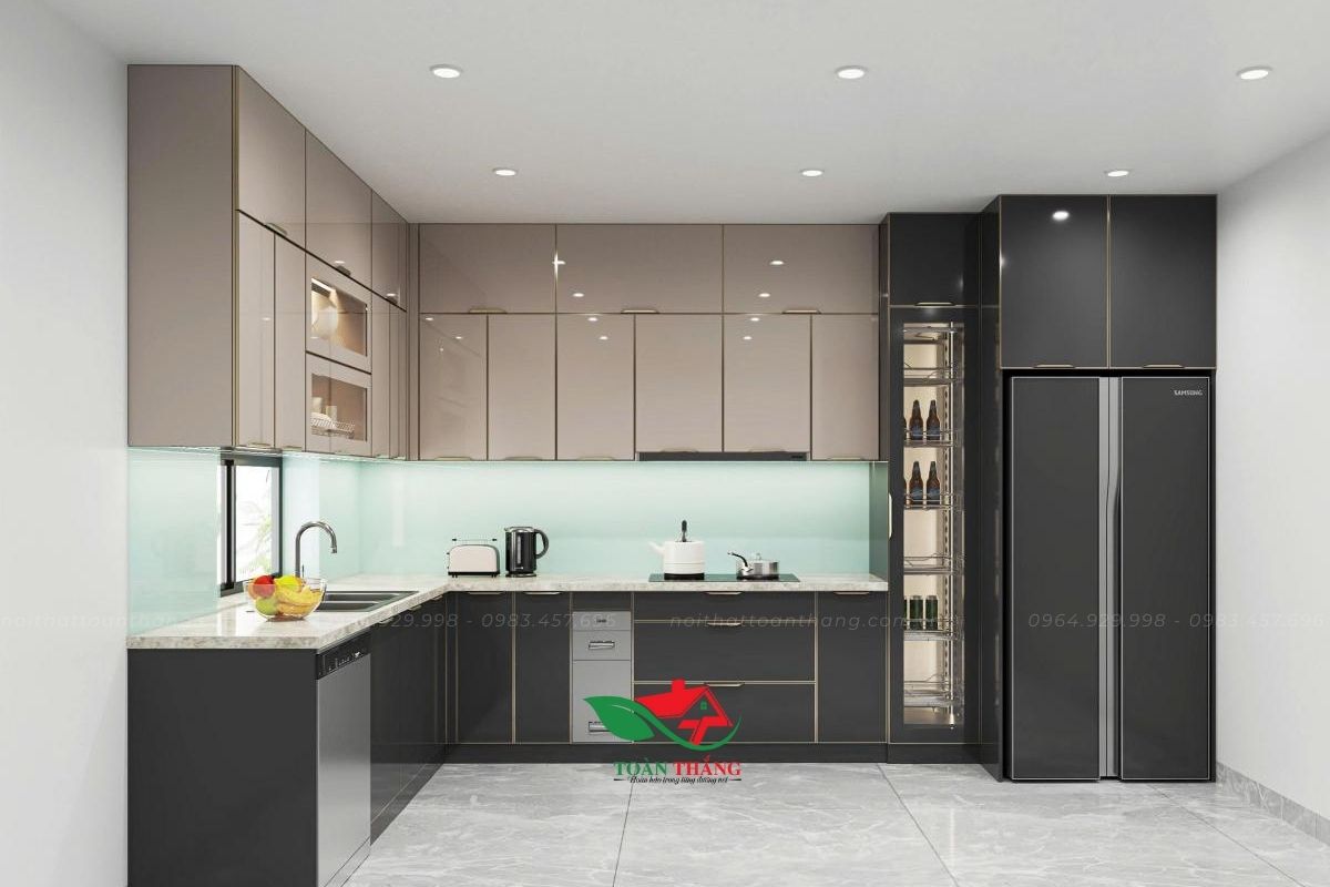 tủ bếp inox cánh kính tủ bếp inox cánh kính