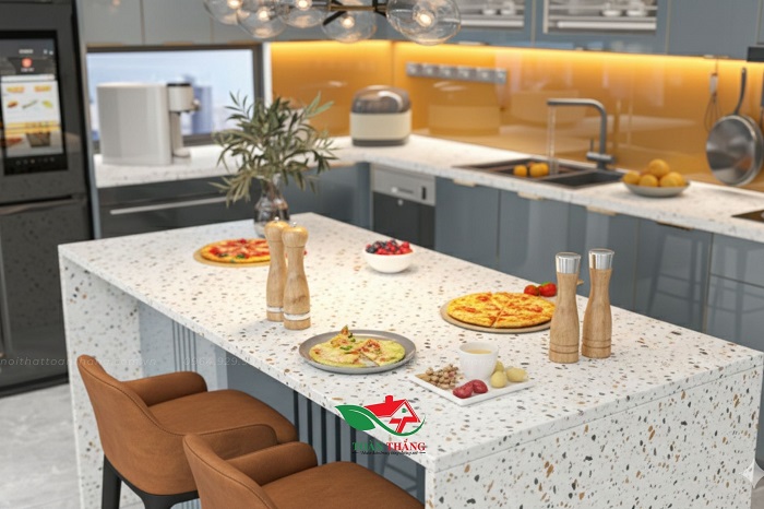 tủ bếp inox cánh kính