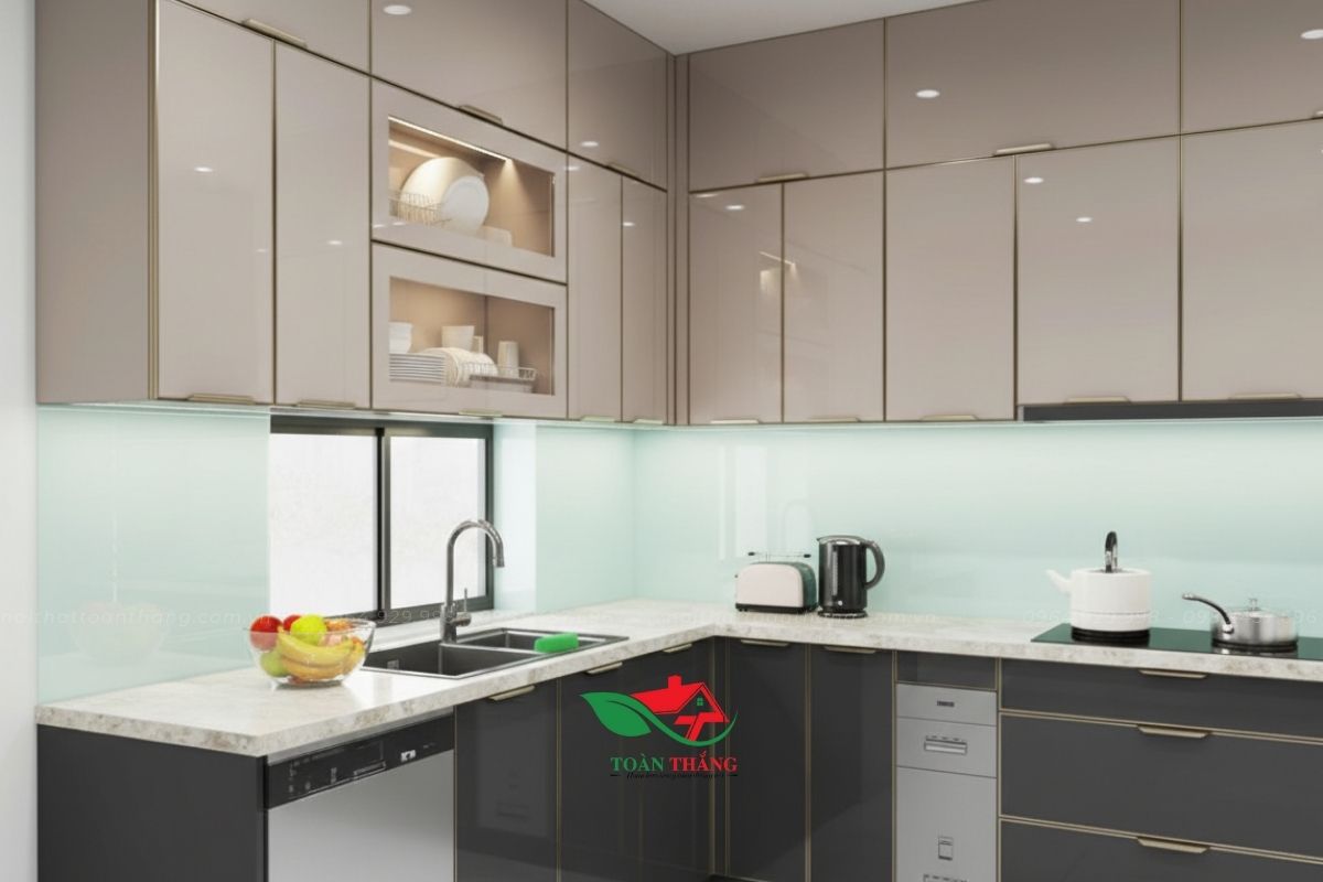 tủ bếp inox cánh kính tủ bếp inox cánh kính