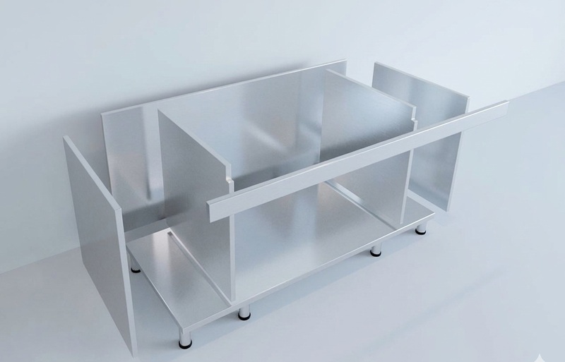 Khung tủ bếp Inox hệ liền khối Khung tủ bếp Inox hệ liền khối