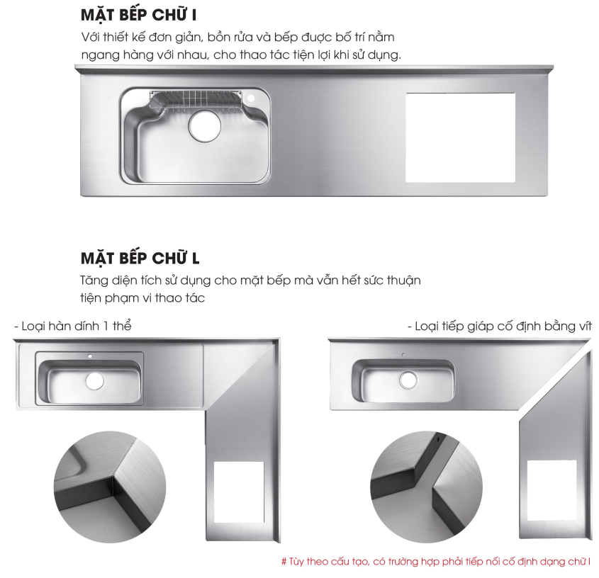 mặt bếp inox