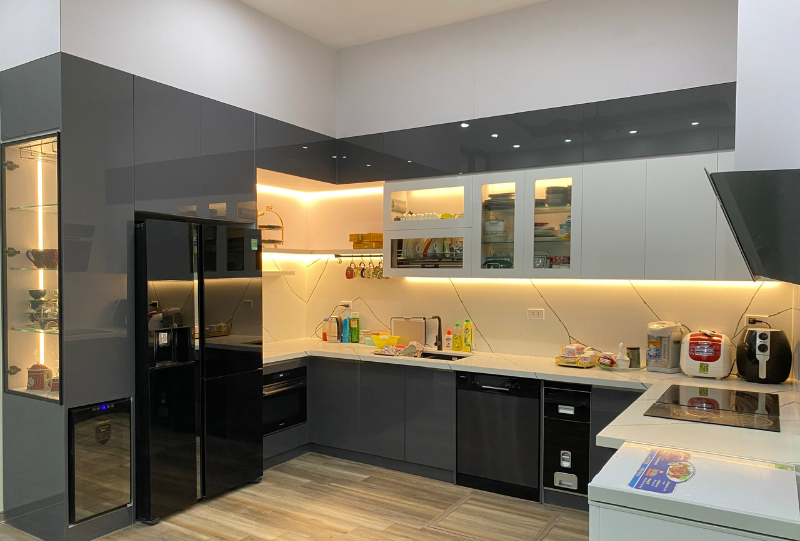 khung tủ bếp inox