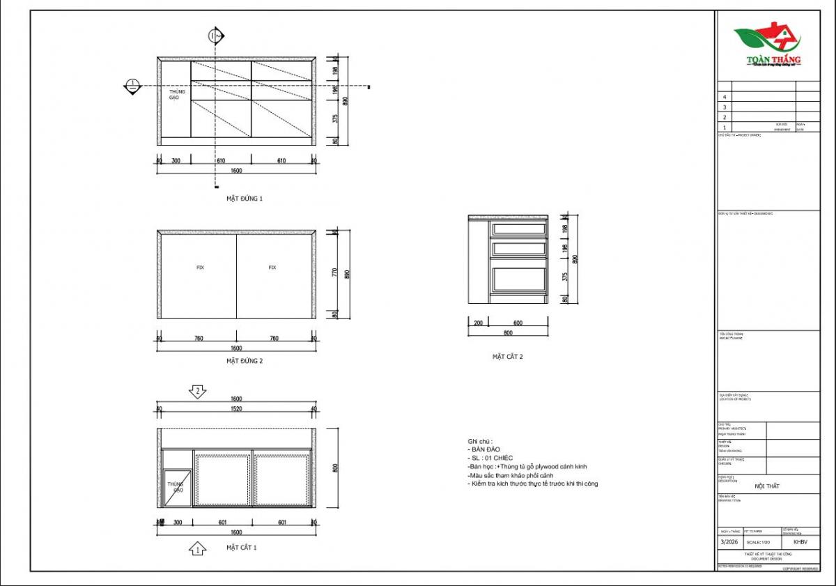 tủ bếp inox cánh kính chữ L