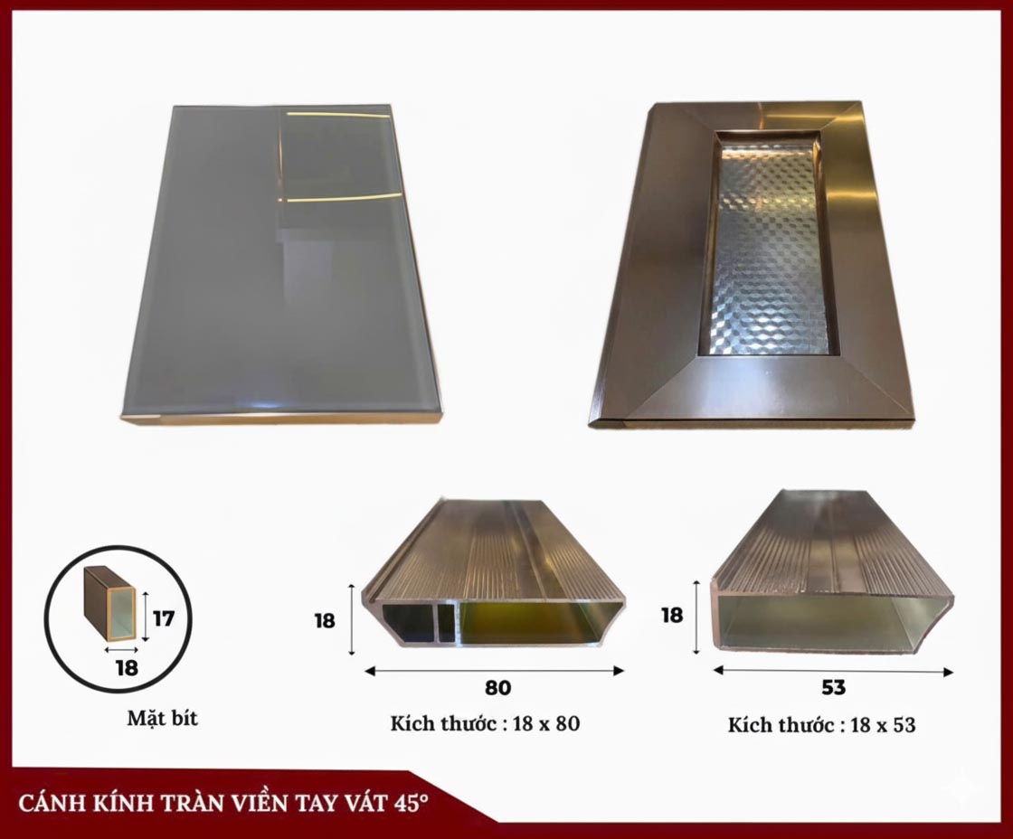 cấu tạo tủ bếp inox cánh kính
