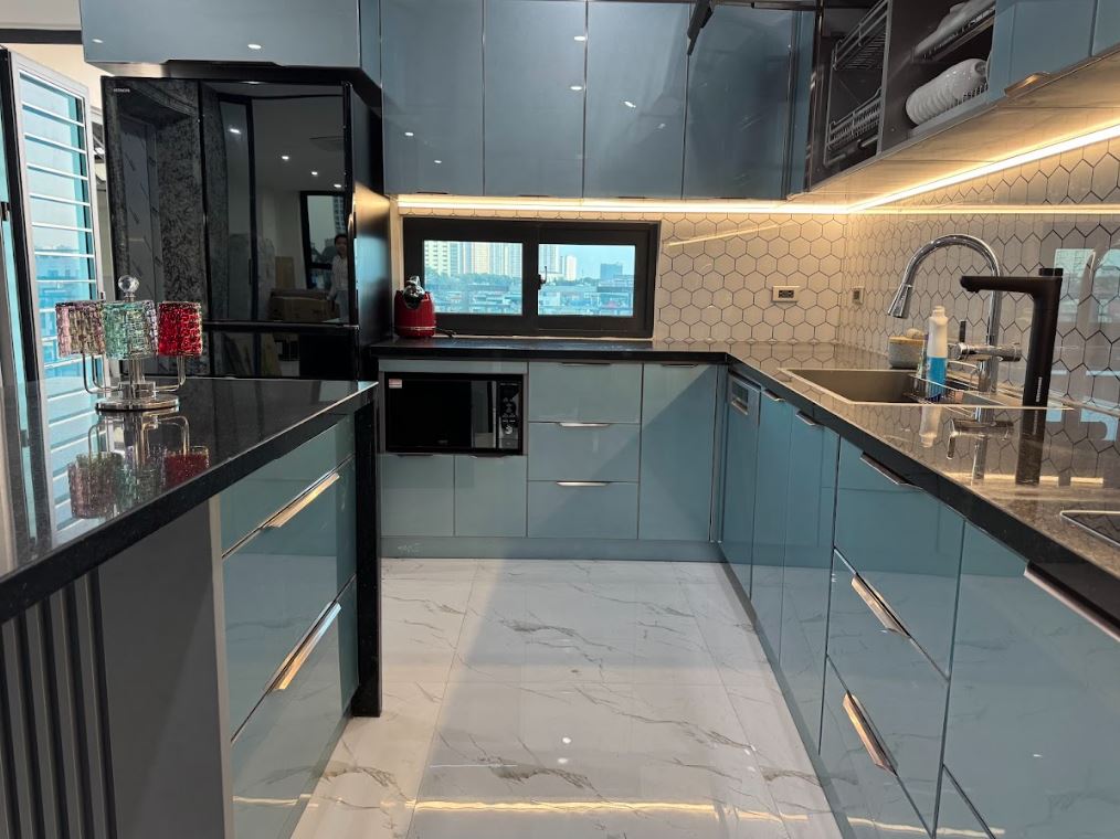 tủ bếp inox cánh kính tủ bếp inox cánh kính