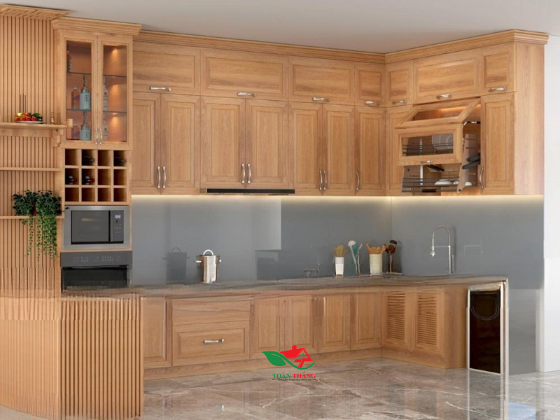 tủ bếp gỗ chữ L