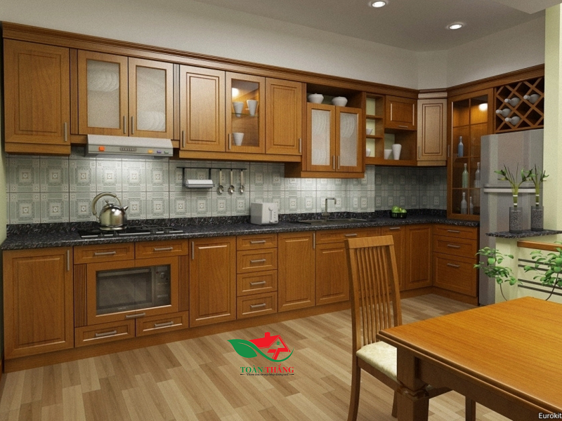 tủ bếp gỗ xoan đào 