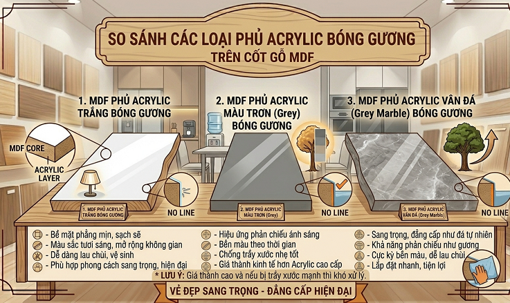 vật liệu làm tủ bêps