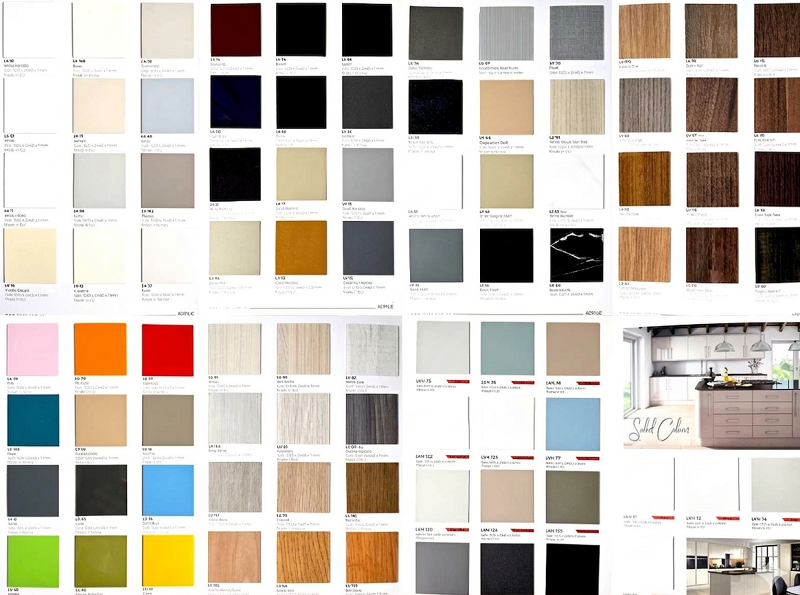 bảng màu tủ bếp acrylic