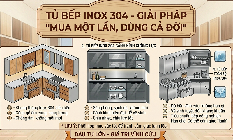 vật liệu tủ bếp
