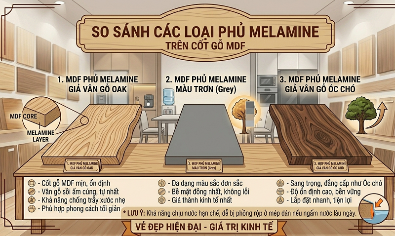 vật liệu làm tủ bêps