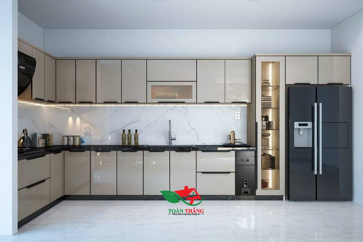 tủ bếp acrylic chữ L tủ bếp acrylic chữ L