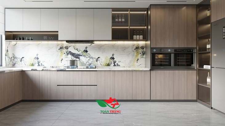 tủ bếp gỗ công nghiệp