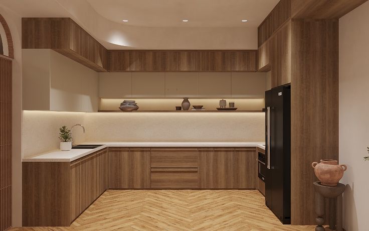 tủ bếp gỗ hiện đại