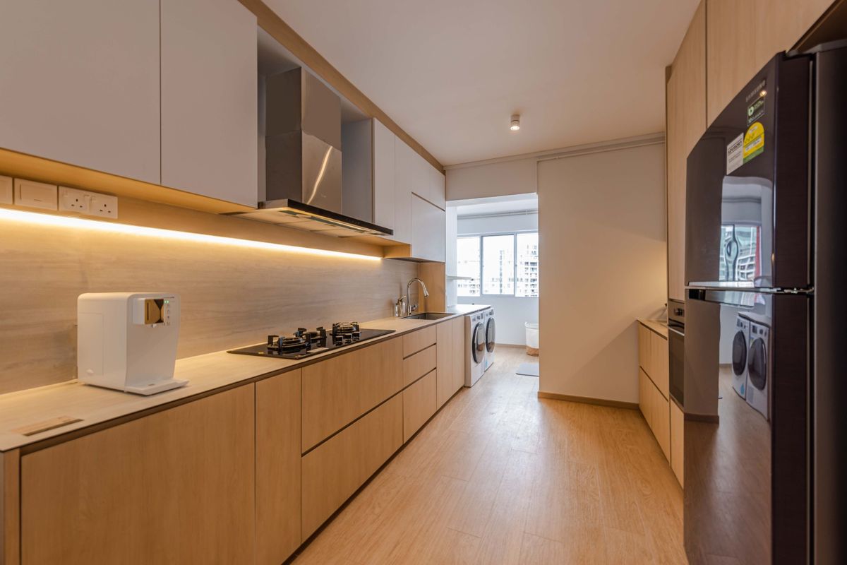 tủ bếp gỗ hiện đại