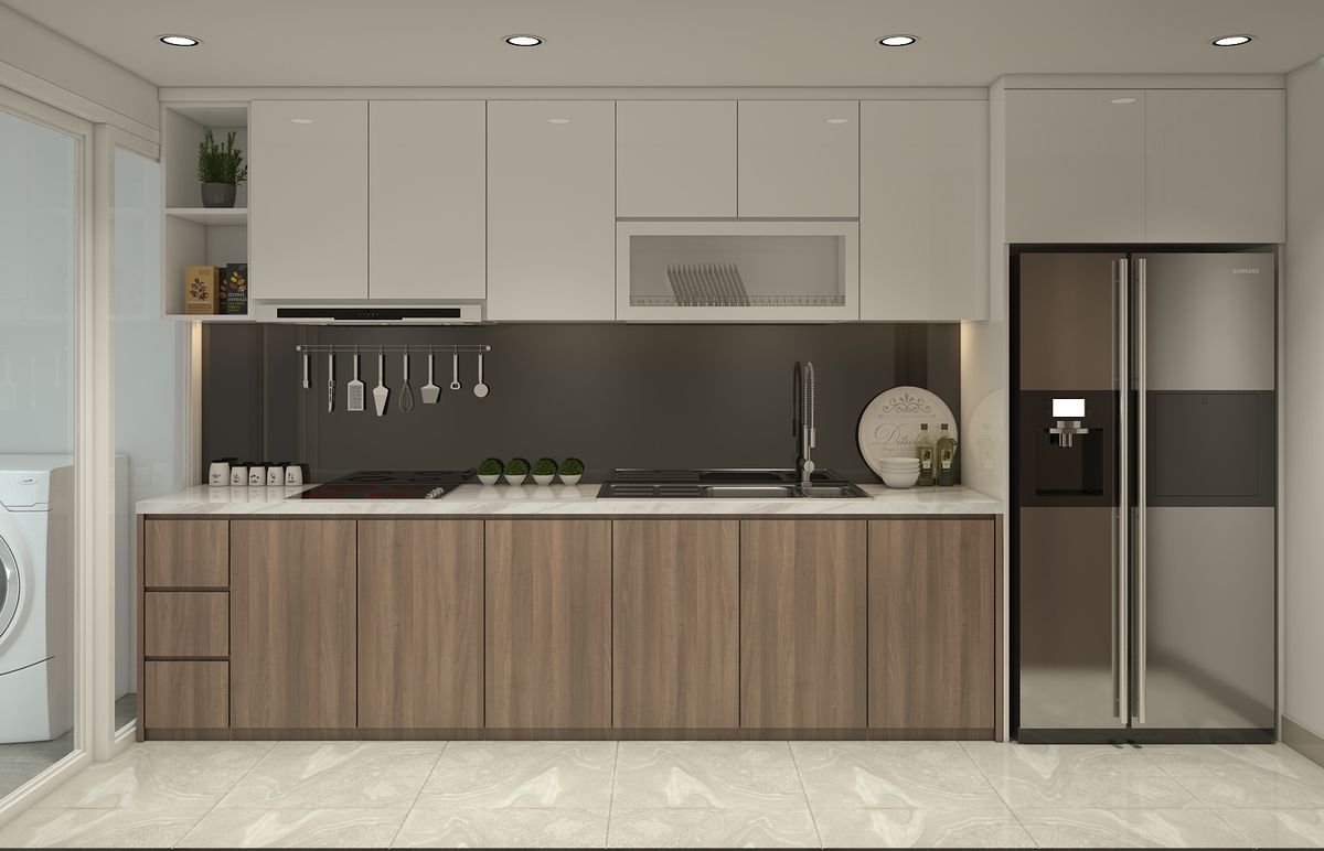 tủ bếp gỗ hiện đại