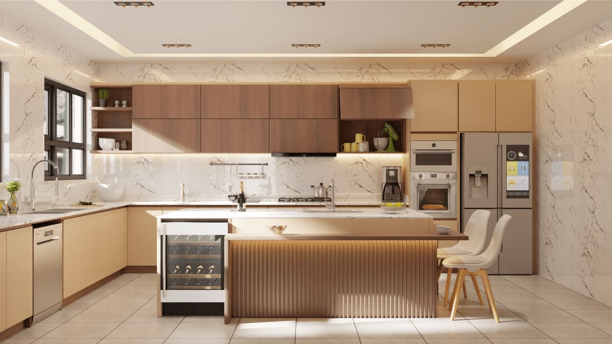 tủ bếp gỗ hiện đại