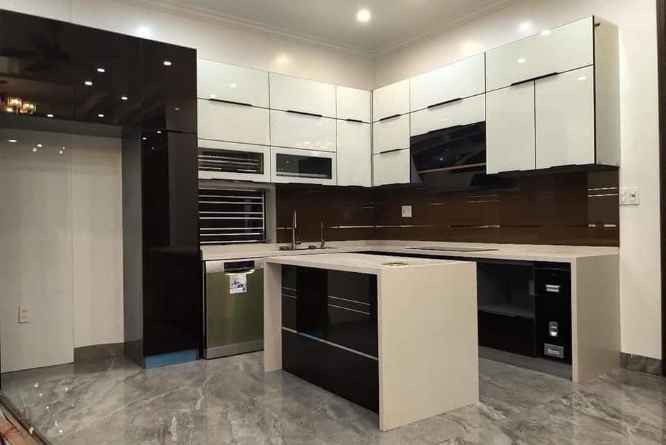 tủ bếp inox cánh kính chữ L tủ bếp inox cánh kính chữ L