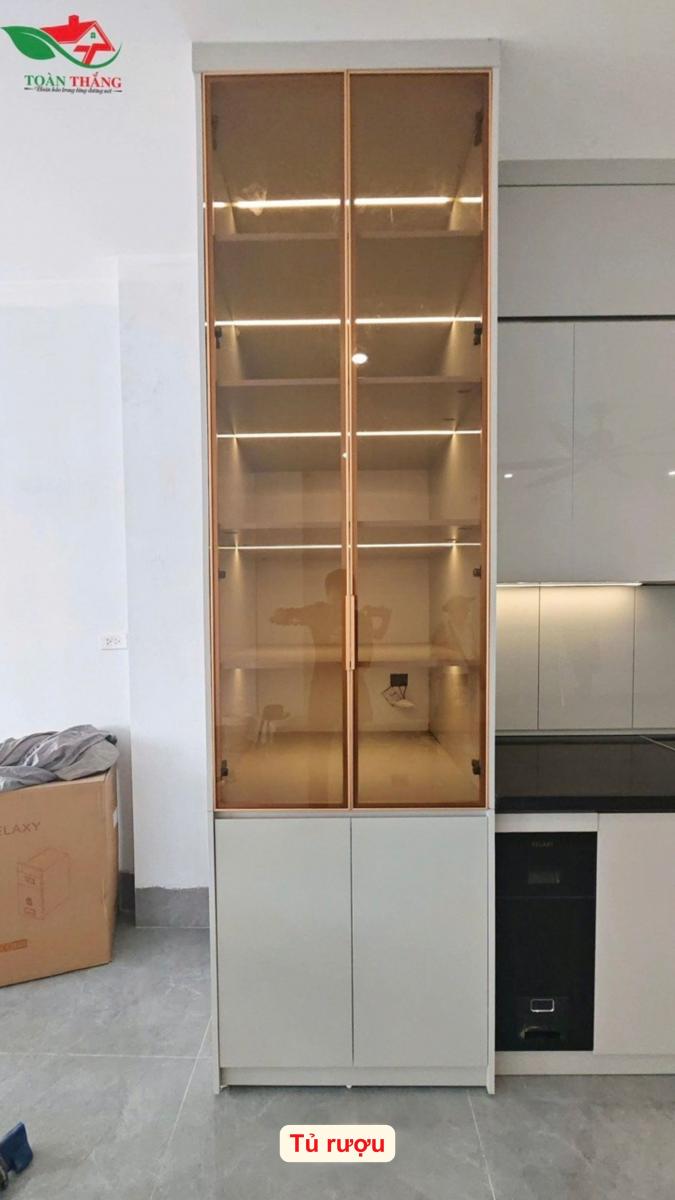 tủ bếp inox cánh Acrylic