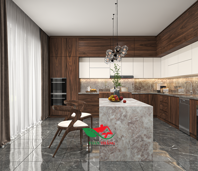 tủ bếp gỗ tự nhiên