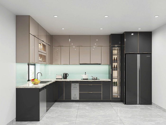 tủ bếp inox cánh kính tủ bếp inox cánh kính